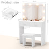Dressing Table w/ Large Mirror and Stool,Vanity Table with Adjustable Brightnes