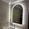 LED Arch Bathroom Wall Mirror with Lights,Temperature Date Time Vanity HD Glass