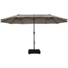 4.5M Double Sided Outdoor Garden Parasol Twin Size Patio Umbrella w/Metal Base