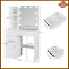 Dressing Table with 10 LED Lights Mirror Stool 6 Drawers Vanity Set Makeup Desk