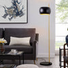 Tall Floor Lamp for Bedroom Living Room, Industrial Standing Lamp, Black Metal u