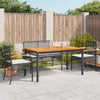 ShCuShan 5 Piece Garden Dining Set with Cushions Black Poly Rattan,Rattan Q9R3