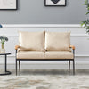 Single/Double/Triple Sofa Armchair Faux Leather Cushion Seat Metal Frame Armrest