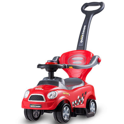 3 in 1 Ride on Push Along Car Horn Sound Safety Barrier Storage Seat Toy Red