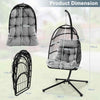 Indoor Outdoor Hammock Chair Foldable Wicker Rattan Hanging Chair