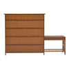 Hallway Shoe Cabinet & Bench Bamboo Wood 3 Doors Storage Sideboard Shoe Bench UK