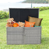 Outdoor PE Wicker Storage Bin Garden Patio 330L 2-Tier Rattan Deck Box with Lid