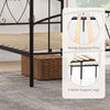 Double Size Metal Canopy Bed Frame 4-Poster Modern Platform Wooden Slat Support
