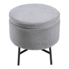 Round Velvet Makeup Seat Storage Ottoman Pouf Stool Dressing Table Vanity Chair