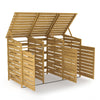Triple Wheelie Bin Shed with Lids Wooden Garden Dustbin Storage Cupboard Outdoor