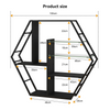 Wall Mounted Storage Shelf Hexagon RGB Lighted Display Cabinet Remote Control