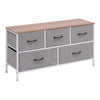 Fabric Bedside Cabinet Table Metal Frame Storage Unit Organiser Chest of Drawers