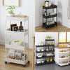 Kitchen Storage Stand Trolley Organiser Basket Fruit Vegetable Rack On Wheels