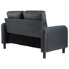 Black Ergonomics 2 Seater Sofa Modern High Back Fabric Couch Wood Legs 2 Pockets