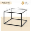 Modern Glass Coffee Table Square Snack Table Living Room Center Cocktail Table
