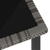 Garden Dining Table Grey, Poly Rattan and -Coated Steel Construction with C8Z7