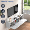 140 cm Floating TV Unit Cabinet Wall Mounted TV Stand High Gloss With LED Lights