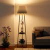 3-Tier Shelf Floor Lamp w/Shade Standing Light Open Shelves Storage Living Room