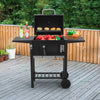 Large Charcoal BBQ Grill Trolley Garden Barbecue Patio Smoker Portable On Wheels