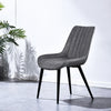 Set of 2 Faux Leather/Suede Dining Chairs Metal Legs Reception Restaurant Chair