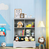 Toy Storage Organizer Childrens Multi-Functional Bookcase Toy Storage Bin-Grey