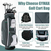 Golf Cart Bag Lightweight 14-Way Golf Club Bag w/cooler pocket and rain hood