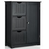 Bathroom Floor Cabinet Storage Cupboard Organizer W/Adjustable Shelf & 3 Drawers