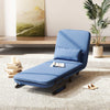 Single Folding Sofa Bed Chair Modern Fabric Sleep Function Holder-Blue