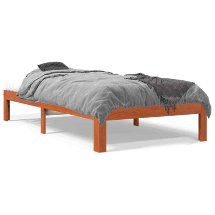 BaraSh Bed Frame Wax Brown 90x200 Solid Wood Pine,Platform Bed Frame,For Y7Q2