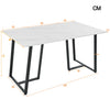 Rectangular Modern Kitchen Furniture Marble Effect Dining Table with Metal Legs