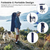 Camping Chair Beach Folding Chair w/Padded Armrest & Shade Canopy-Blue