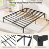 30CM Platform Bed King Size Metal Bed Frame-Black