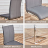 Dining Chairs Set of 4 Faux Leather with Stylish Cantilever Metal Frame Grey