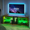 TV Stand Cabinet Entertainment Center Modern Unit Shelf Living Room Bedroom Glas