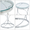 Modern Clear Glass Coffee Table Round Side End Table Desk with Chrome Stand Base