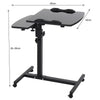 Over Bed Desk Hospital Medical Table On Wheels PC Laptop Mobility Aid Table