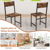 Kitchen Set of 2 Dining Chairs Armless Dinner Chairs w/Slanted Back-Coffee