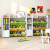 Toy Storage Organizer Children Bookshelf w/2 Open Shelves & a Cabinet-Yellow