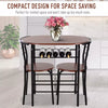 Small Table and 2 Chairs Rustic Metal Compact Breakfast Dining Furniture Bar Set