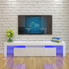 Modern 160cm TV Unit Cabinet White High Gloss Doors 2 Drawer with RGB LED Lights