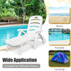Plastic Garden Sun Lounger Outdoor Folding Day Bed Chair Beach Pool Recliner