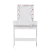 White Dressing Table Mirror with Lights Drawer Makeup Vanity Set Desk +2 Drawers