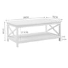 2 Tier White Wood Coffee End Table Modern Storage Shelf Living Room Home Office