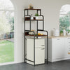 Retro Steel Frame Kitchen Storage Rack with 3 Shelves Floor Standing for Fridge