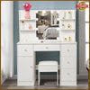 New LED Mirror Dressing Table Vanity Set with Stool Storage Cabinet Drawer Shelf
