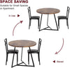 Modern Round Dining Table Set Small Table and Chairs for 2 with Steel Legs