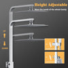 Bathroom Thermostatic Mixer Shower Set - Dual Square Head Exposed Chrome