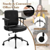 Office Comfy Rolling Task Chair Makeup Vanity Chair w/Wheels-Coffee