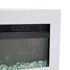 60in White Electric Fireplace Glass Panel 9 Colour Flame Effect 900/1800W Heater