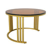 Nest of Tables Set of 2 Hard Glass Coffee Stacking Side End Table 2 Drawer Black